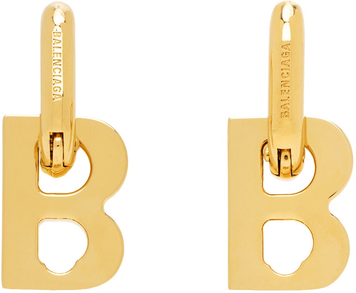 Photo: Balenciaga Gold B Chain Xs Earrings