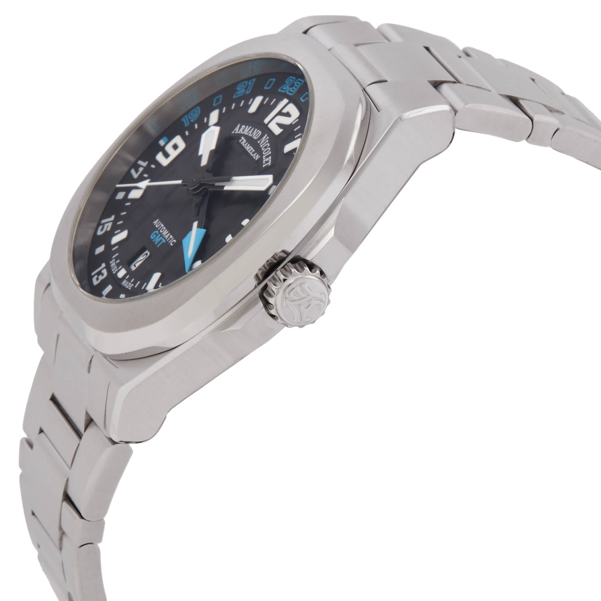 Armand Nicolet JH9 GMT Automatic Black Dial Mens Watch A663HAA-NZ-MA4670A