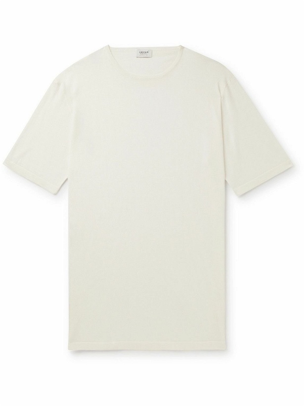 Photo: Ghiaia Cashmere - Cashmere and Silk-Blend T-Shirt - White