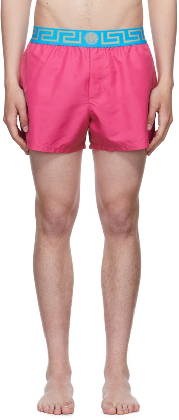 Photo: Versace Underwear Pink Polyester Swim Shorts