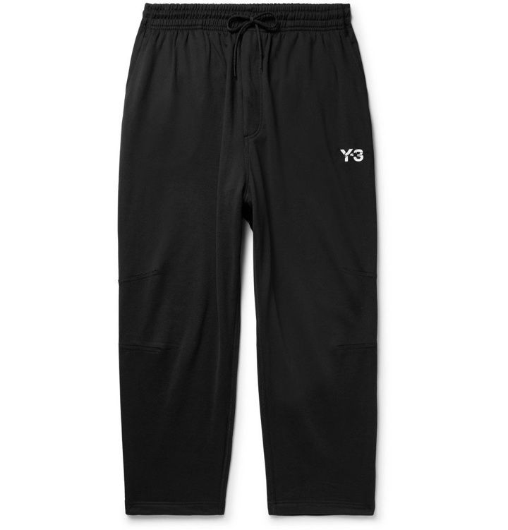 Photo: Y-3 - Sashiko Wide-Leg Loopback Cotton-Jersey Sweatpants - Black