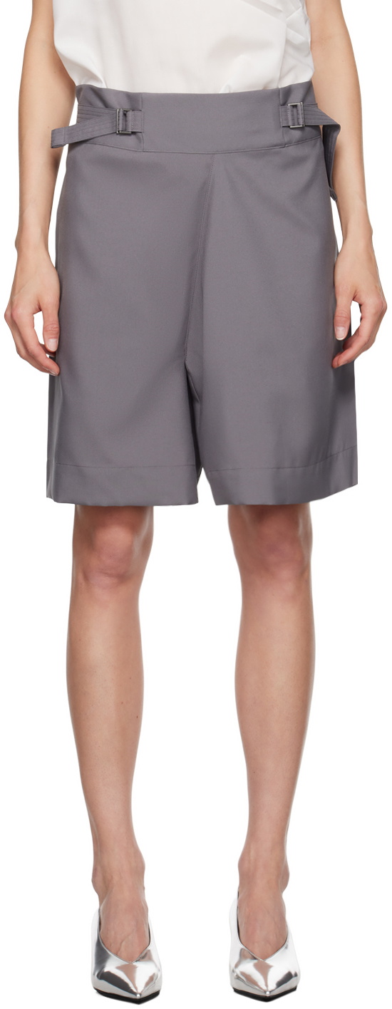 132 5. ISSEY MIYAKE Gray Flat Shorts