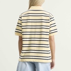 DUNST Women's Striped Polo Shirt in Lemon Stripe