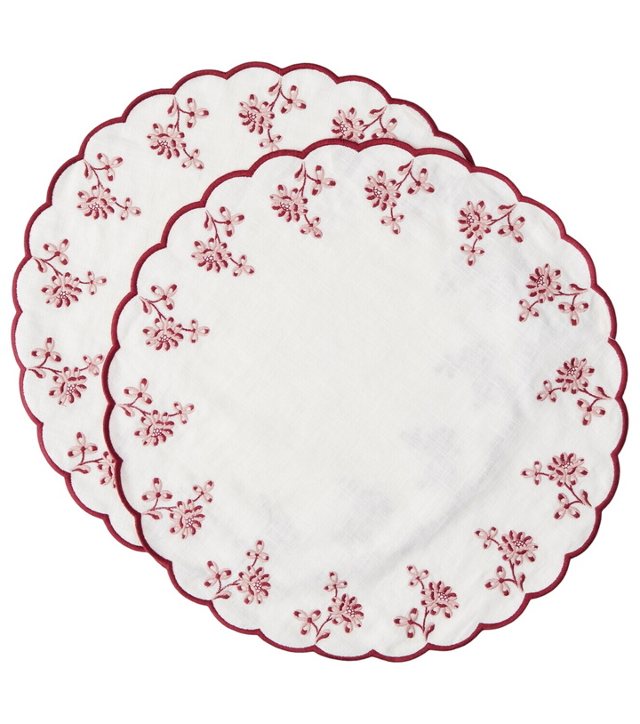 Photo: Cabana Botanica set of 2 embroidered linen placemats