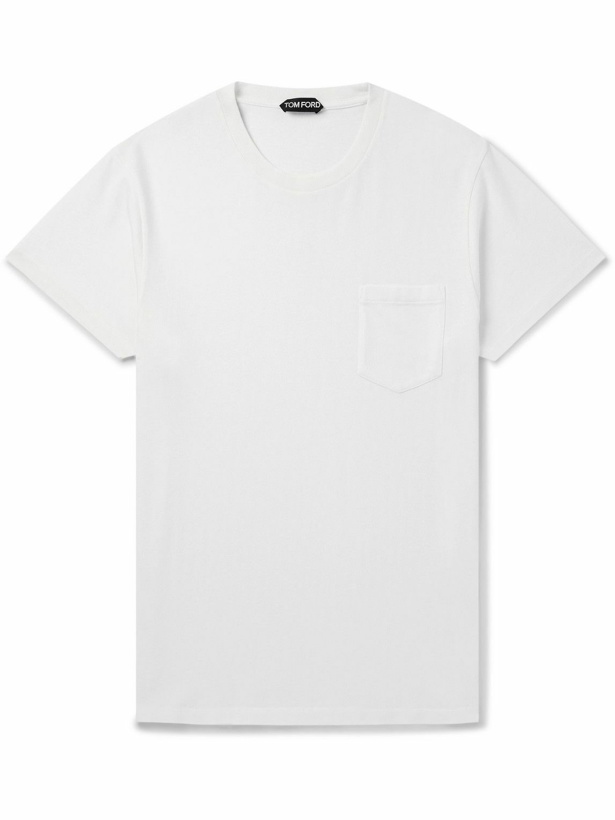 Photo: TOM FORD - Slim-Fit Cold-Dyed Cotton T-Shirt - White