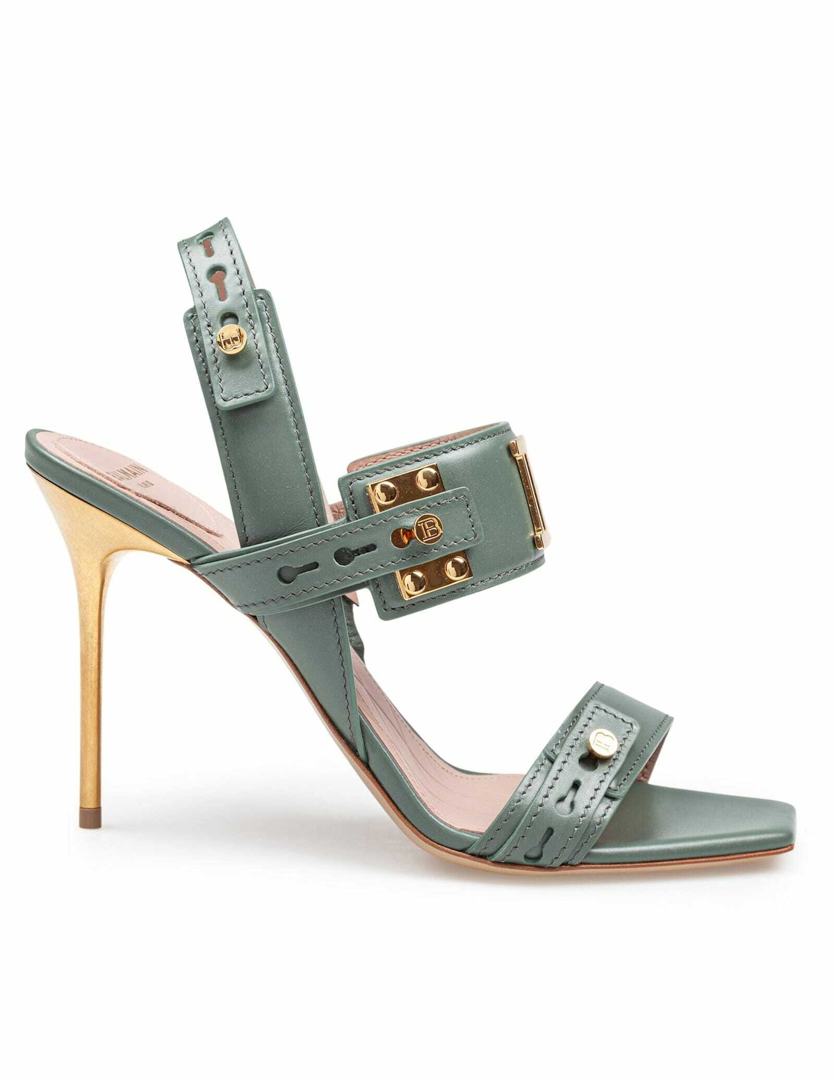 Balmain Black Duo Double Chain Heeled Sandals Balmain Balmain Black Duo Double Chain Heeled Sandals Balmain