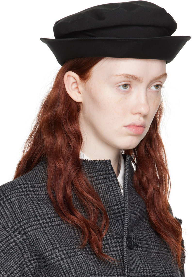 Yohji Yamamoto Black Draped Bucket Hat Yohji Yamamoto