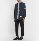 Thom Browne - Grosgrain-Trimmed Shell Overshirt - Men - Navy