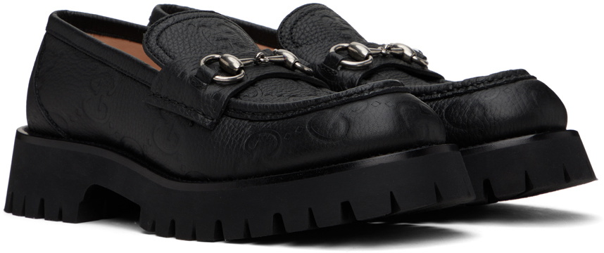Gucci Black GG Horsebit Loafers