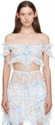 Yuhan Wang White Ribbon Blouse
