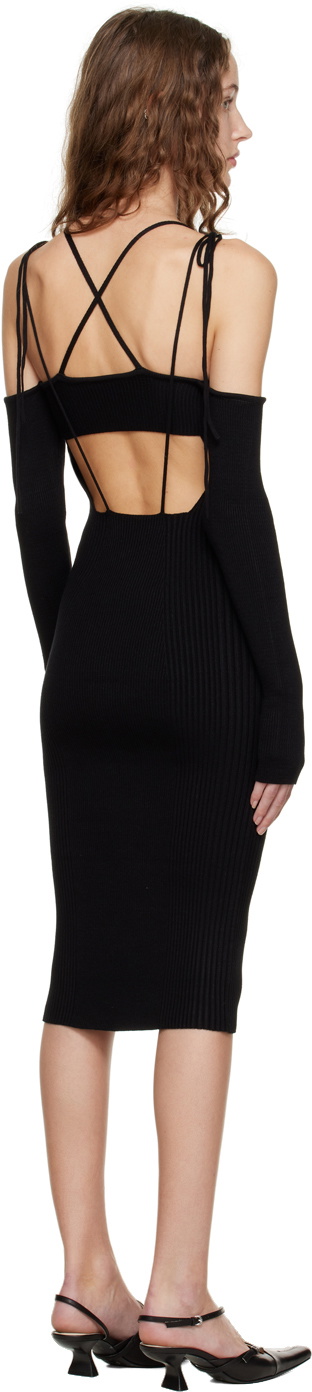 Anna October Black 'La Fleur' Midi Dress