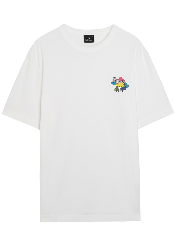 Photo: PS Paul Smith Cloud Zebra Printed Cotton T-shirt White
