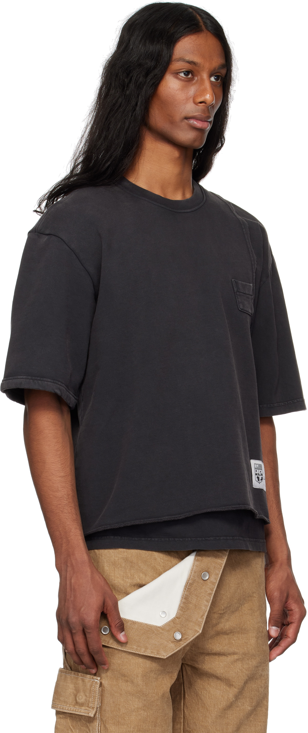 le PÈRE Black Torn T-shirt