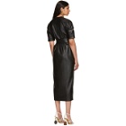 Nanushka Black Vegan Leather Penelope Wrap Dress