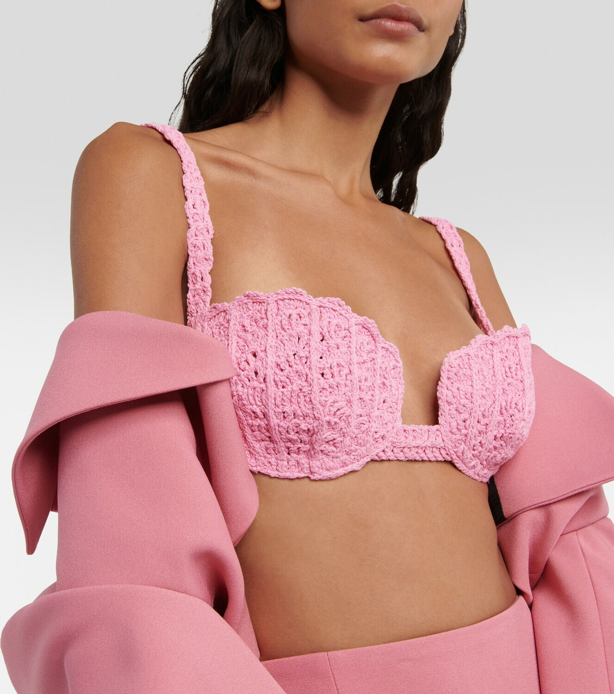 BLUMARINEピンクアンサンブル Blumarine - Crochet bralette Blumarine