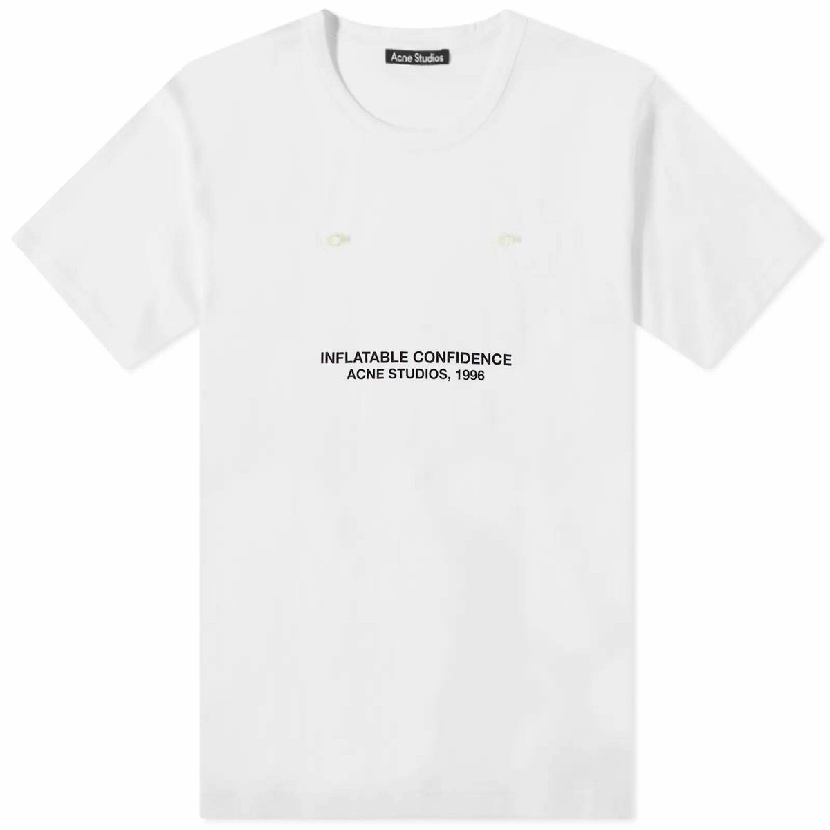 Acne Studios Enrik Inflate Oversized Face T-Shirt in Optic White Acne ...