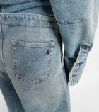 The Attico - High-rise wide-leg jeans