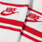 Nike Men's Sportswear Essential Sock - 3 Pack in White/University Red