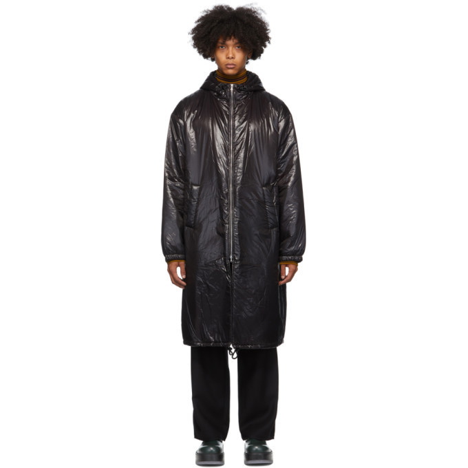 Photo: Dries Van Noten Black Shiny Long Coat