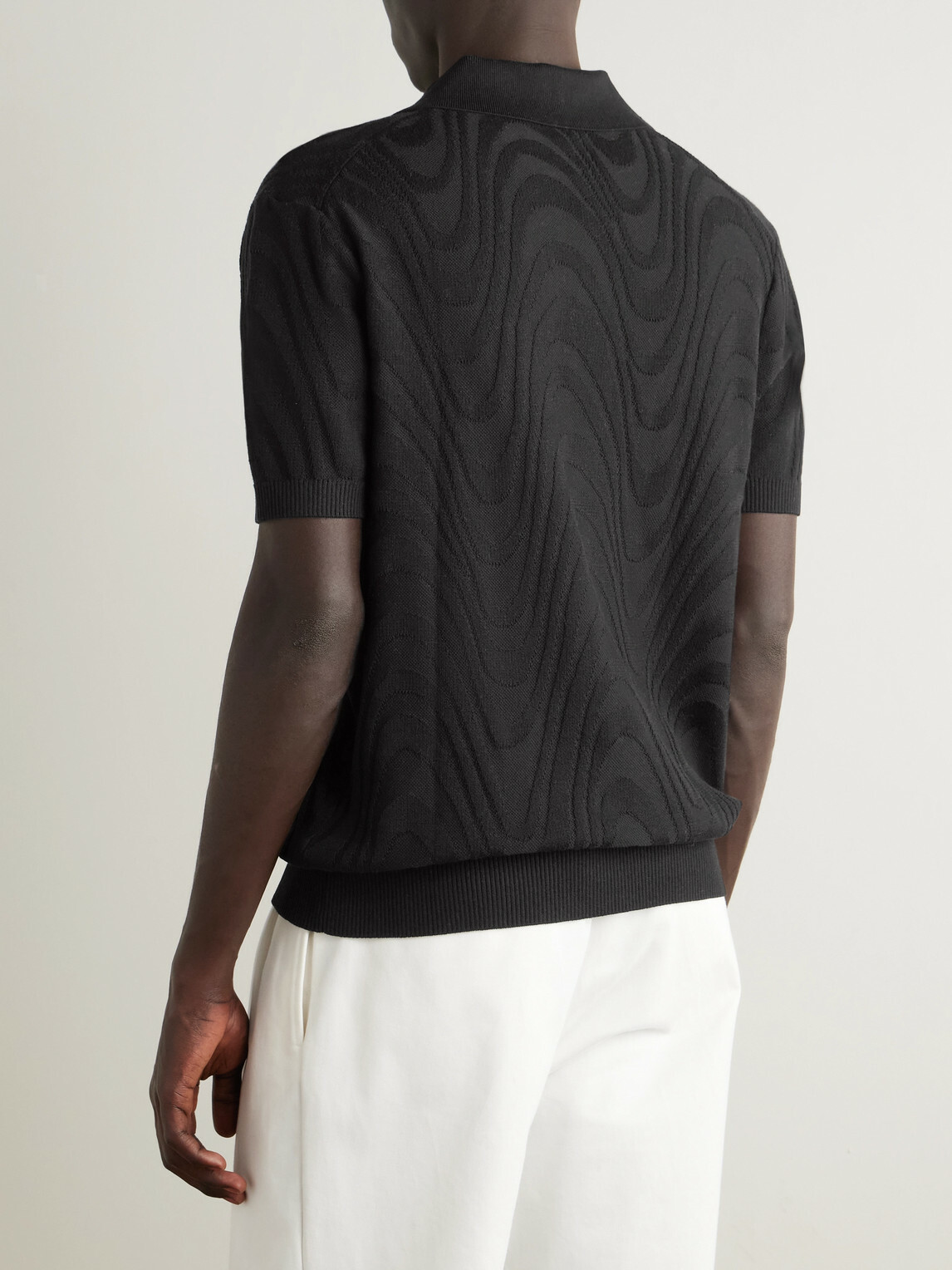 Frescobol Carioca - Rino Cotton and Silk-Blend Polo Shirt - Black