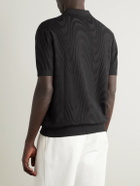 Frescobol Carioca - Rino Cotton and Silk-Blend Polo Shirt - Black