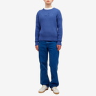 Marni Men's Logo Rib Crew Knit in Blue Sodalite