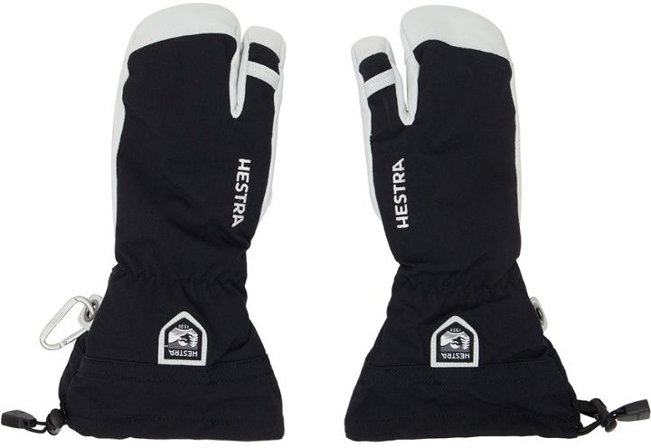 Photo: Hestra Black & Off-White Heli 3-Finger Gloves