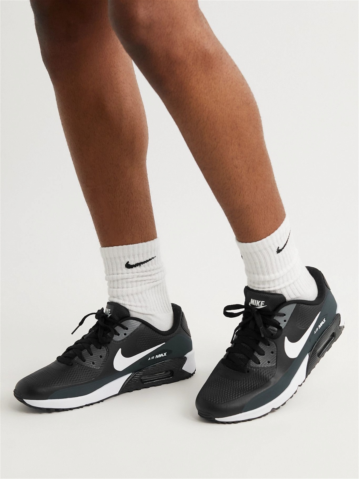 Nike Golf - AirMax 90 G Coated-Mesh Golf Shoes - Black Nike Golf