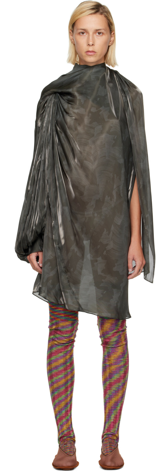 Kiko Kostadinov Gray Caspian Minidress
