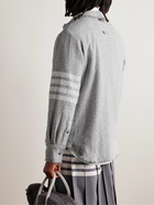 Thom Browne - Frayed Striped Cotton-Blend Tweed Overshirt - Gray