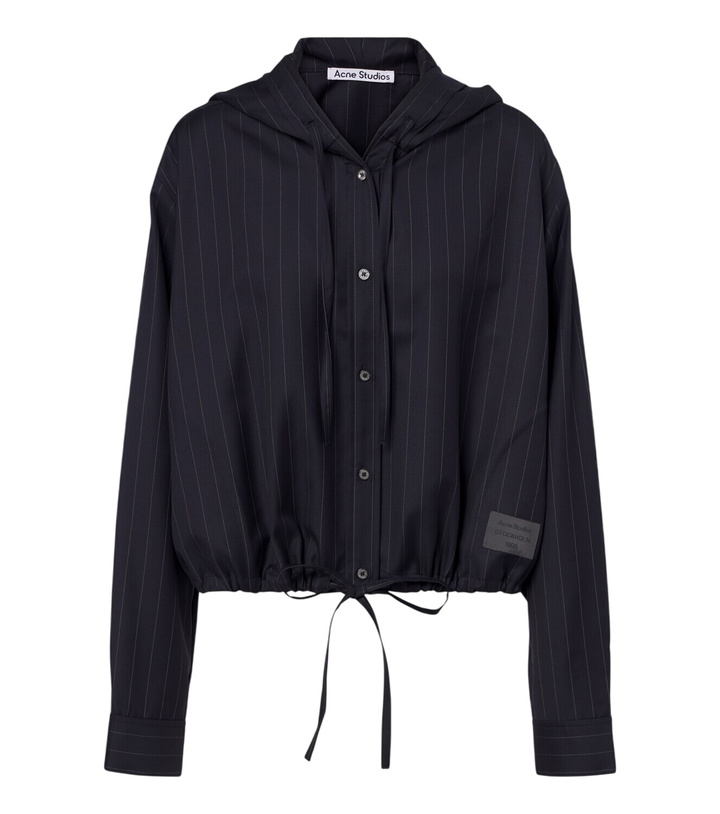 Photo: Acne Studios Pinstripe hooded wool jacket