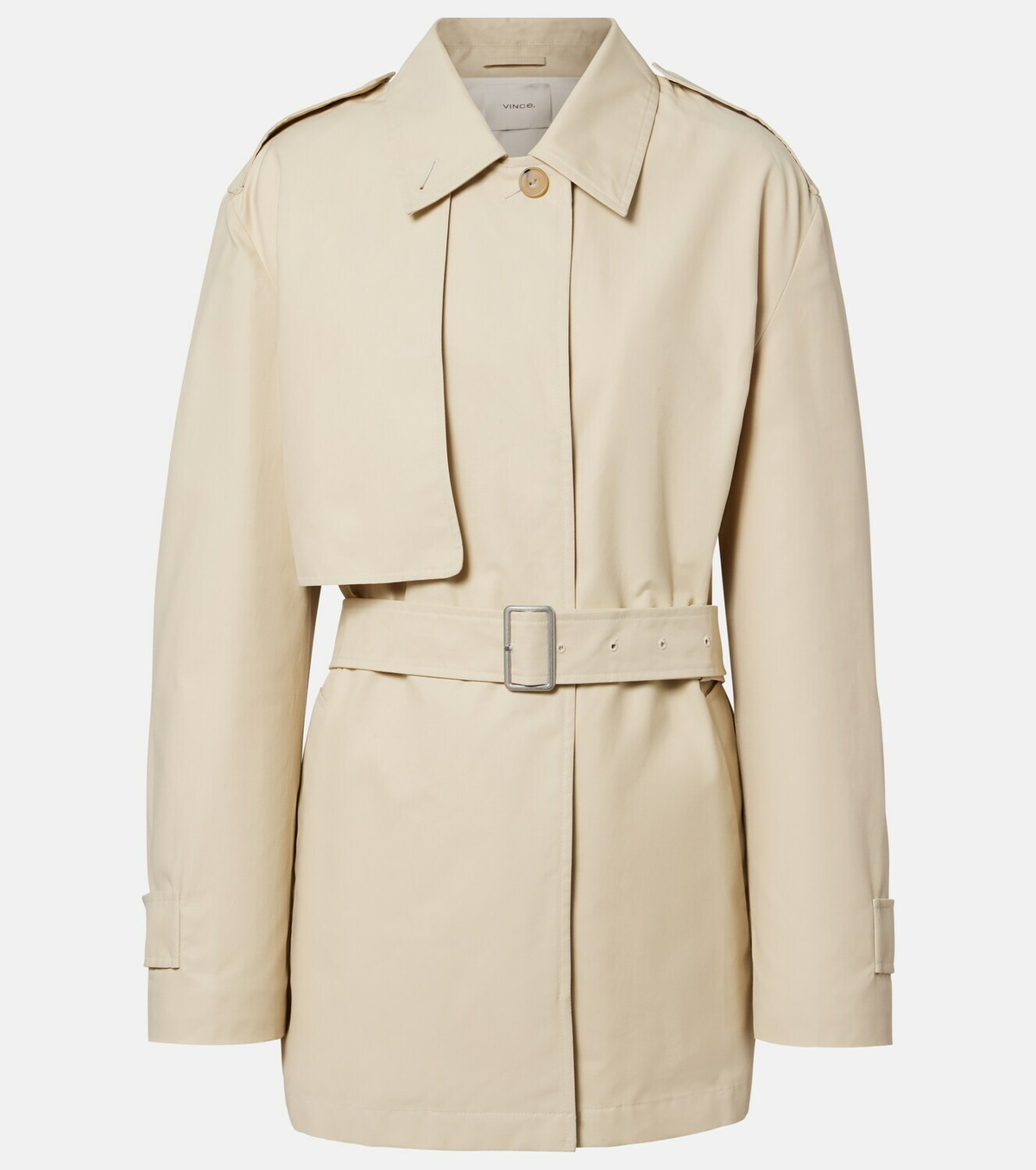 Vince Cotton-blend cropped trench coat