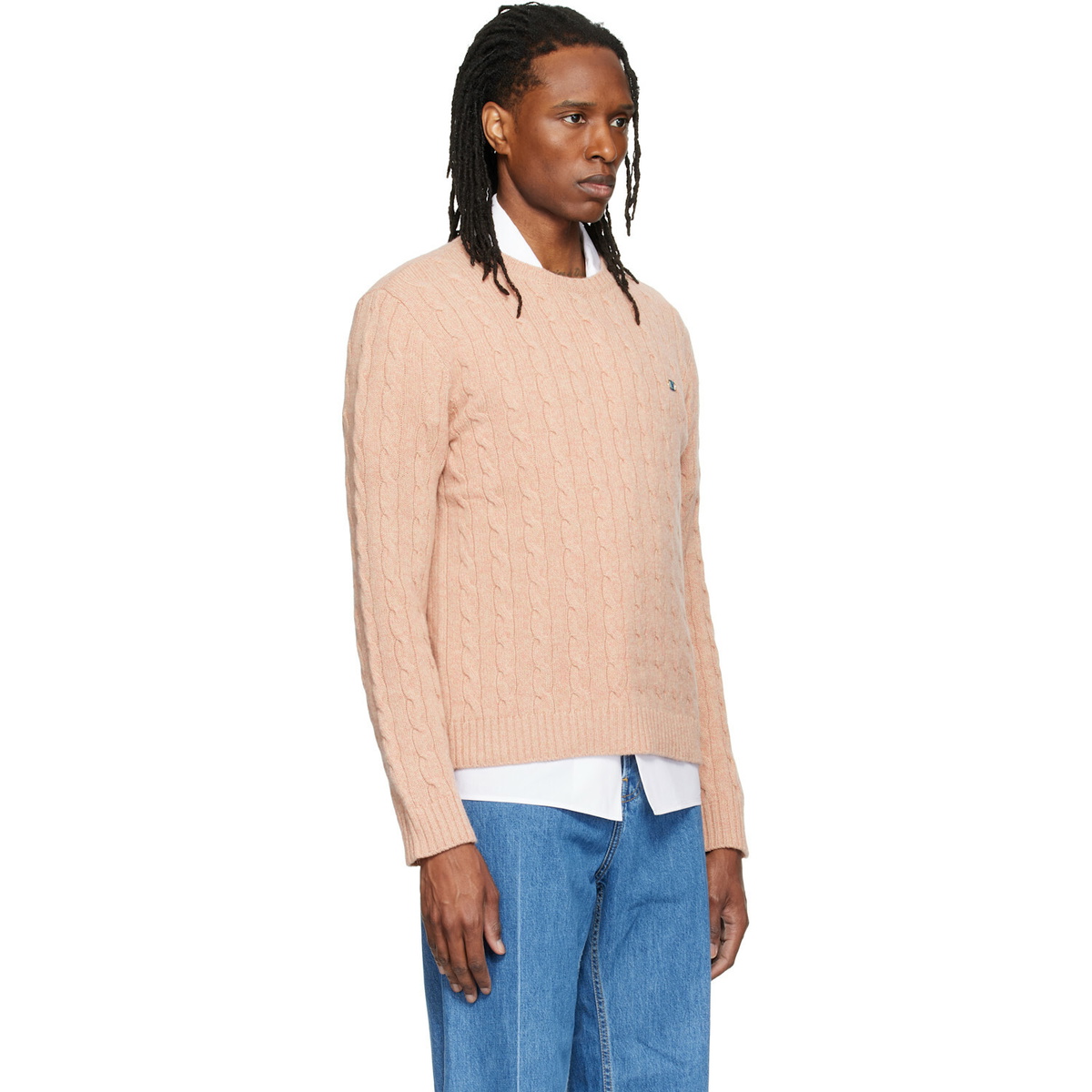Valentino Pink Cable-Knit Wool Sweater