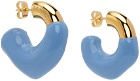 SUNNEI Gold & Blue Rubberized Earrings