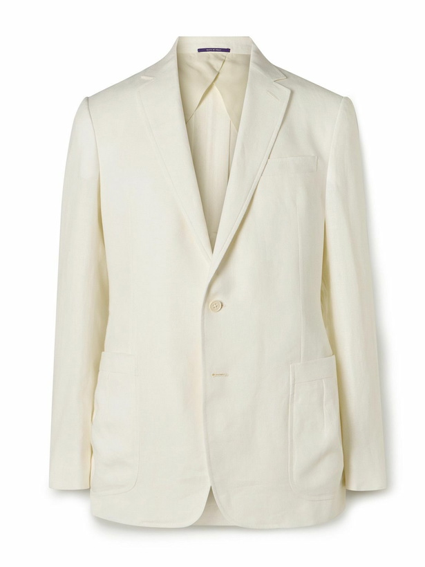 Photo: Ralph Lauren Purple label - Hayden Slim-Fit Linen Suit Jacket - White