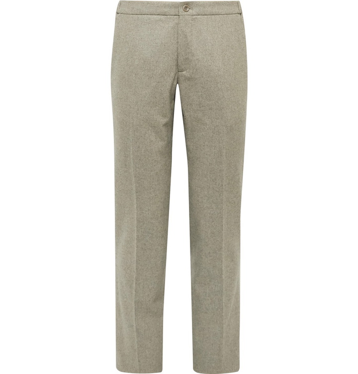 Photo: Incotex - Slim-Fit Mélange Virgin Wool Trousers - Neutrals