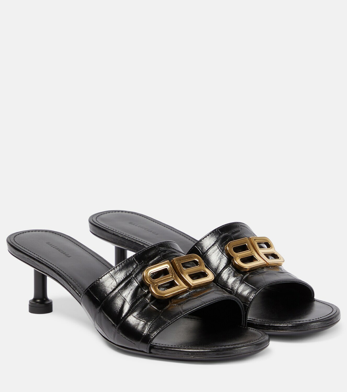 VIP【関税送料無料】希少 Balenciagaシューズ Groupie Sandals Balenciaga - Groupie BB croc-effect leather sandals Balenciaga