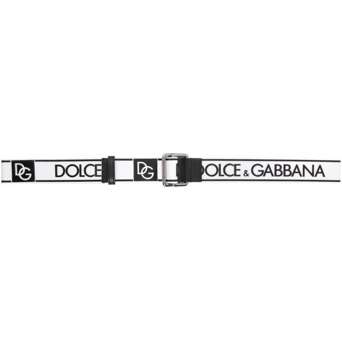Photo: Dolce and Gabbana White Logo Tape Belt