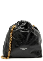 Balenciaga Crush Small Crinkled Leather Bucket bag - Black - One Size