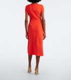 Oscar de la Renta Draped wool-blend midi dress