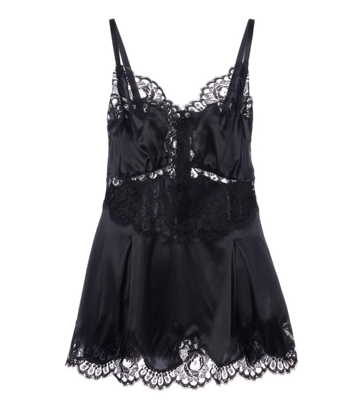 Photo: Dolce&Gabbana Lace-trimmed silk and cotton-blend romper