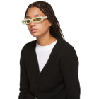 George Keburia Beige Long Rectangular Sunglasses