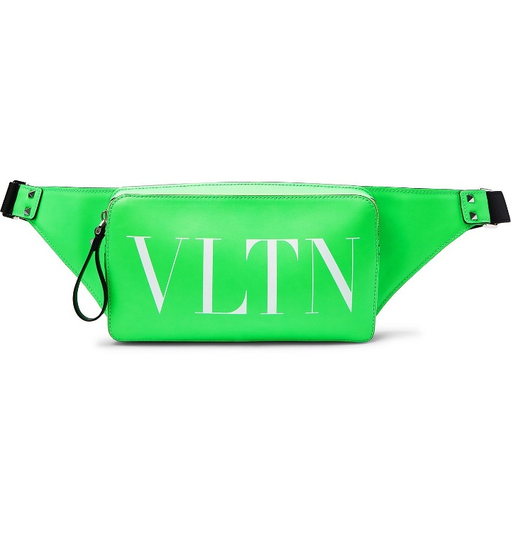 Photo: Valentino - Logo-Print Leather Belt Bag - Green
