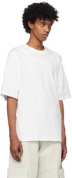 NULLUS White Impaled & Deconstructed Collar T-shirt