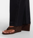 Alaïa Cube suede wedge sandals