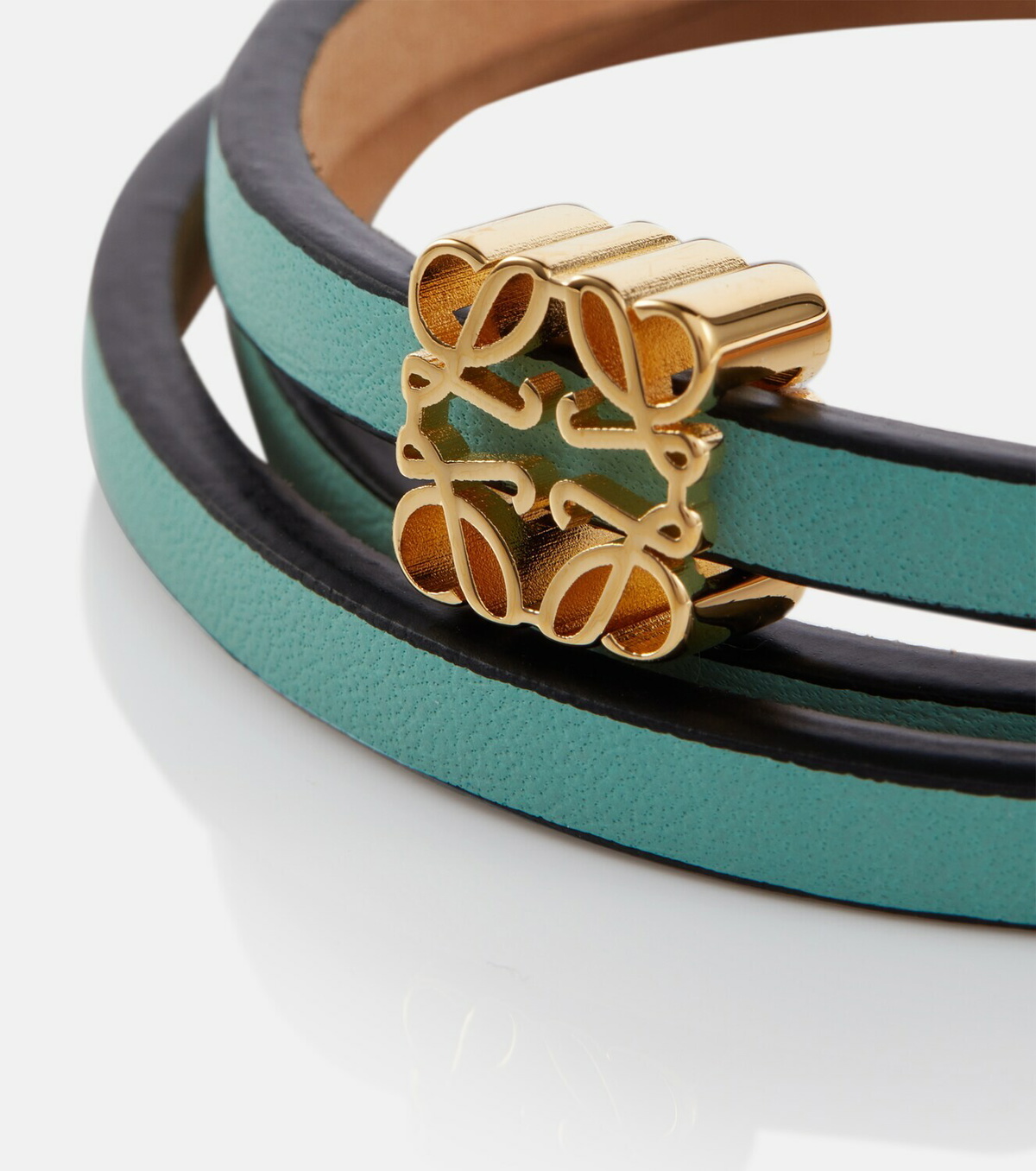 【LOEWE】 Anagram embellished leather bracelet Anagram embellished leather bracelet in brown - Loewe
