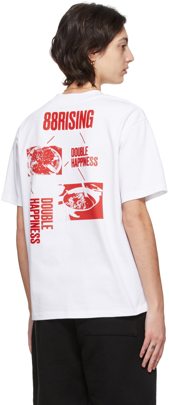 SSENSE WORKS SSENSE Exclusive 88rising White Double Happiness T Shirt SSENSE WORKS