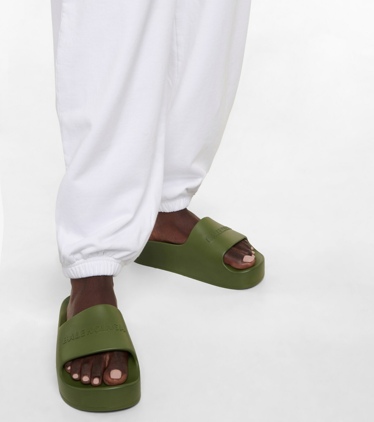 Balenciaga logo-print rubber sliders 42