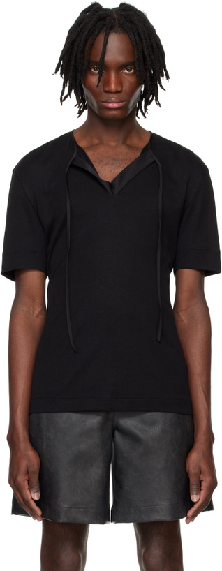Photo: System Black Satin Strap T-shirt