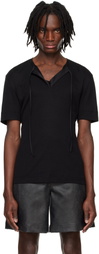 System Black Satin Strap T-shirt